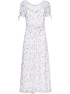 Miu Miu Poppy Print Dress - White