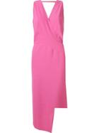Andrea Marques Asymmetric Hem Midi Dress, Women's, Size: 40, Pink/purple, Acetate/viscose