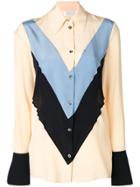 Victoria Victoria Beckham Chevron Stripe Shirt - Yellow & Orange