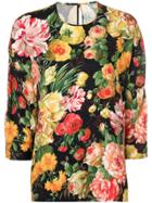 Dolce & Gabbana Flared Floral T-shirt - Black