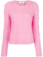 Blugirl Cable Knit Sweater - Pink & Purple