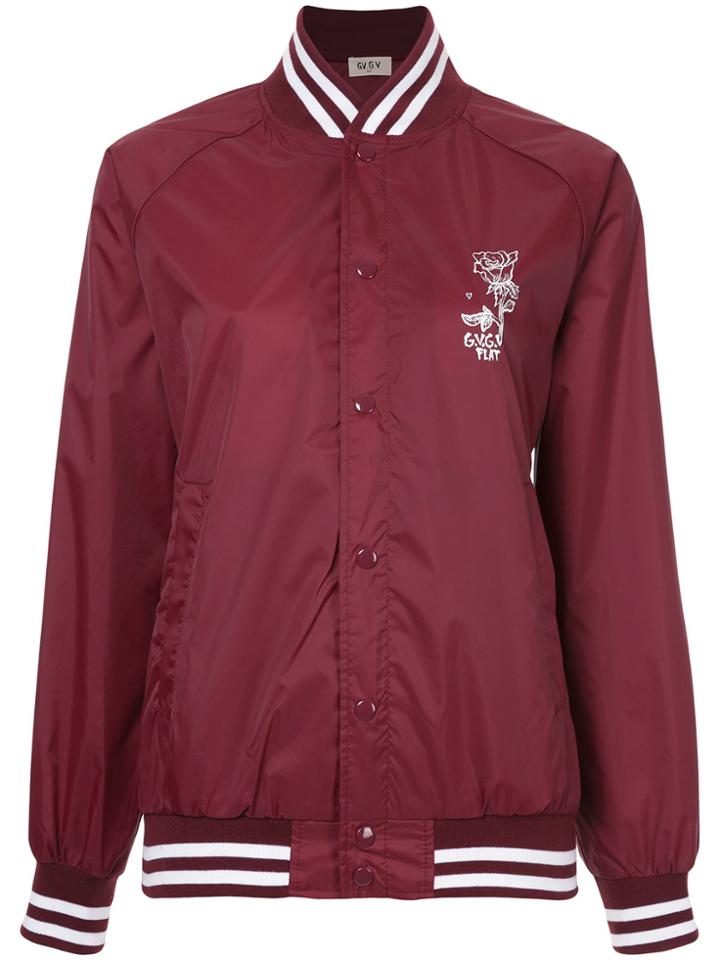 G.v.g.v.flat Printed Stadium Bomber - Red