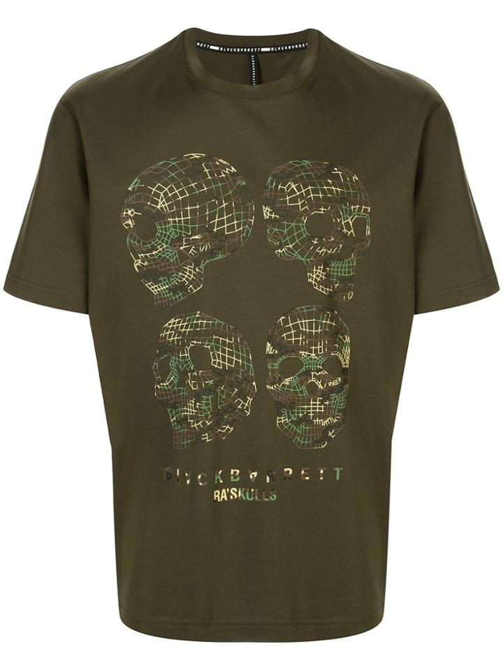 Blackbarrett Skull Graphic Print T-shirt - Green