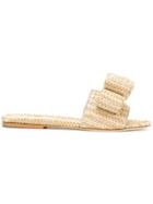 Polly Plume Bow Front Weaved Sandals - Nude & Neutrals