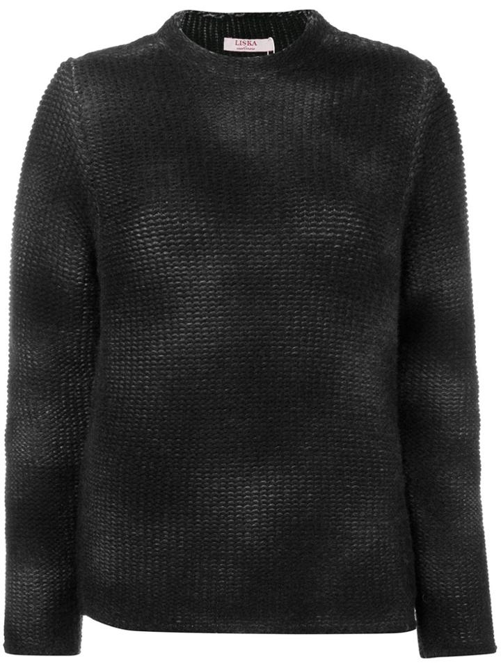Liska Cashmere Sprayed Effect Sweater - Black