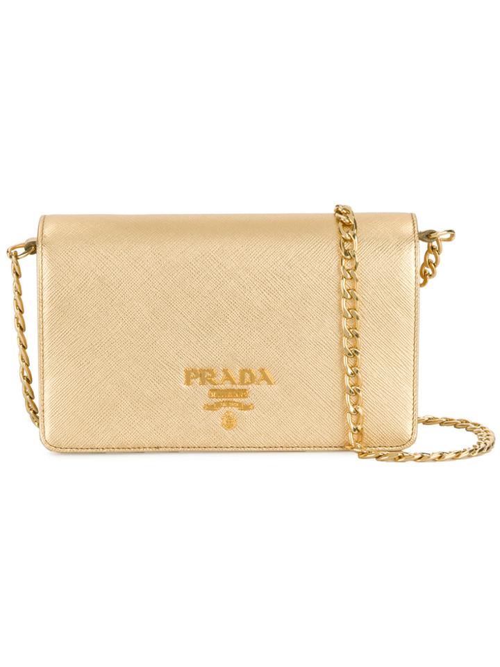 Prada Saffiano Clutch Bag - Metallic