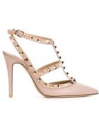 Valentino Rockstud Pumps, Women's, Size: 37.5, Pink/purple, Leather/metal Other