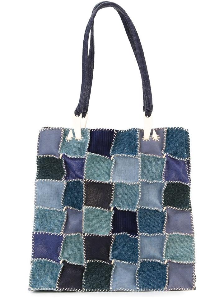 Jamin Puech Patchwork Denim Squares Big Tote