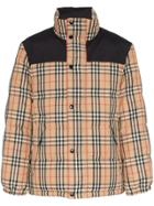 Burberry Reversible Panelled Checked Down Jacket - Brown