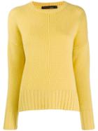 Incentive! Cashmere Ribbed Trim Jumper - Yellow