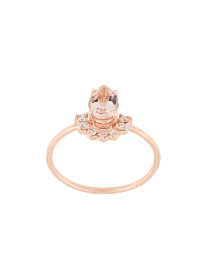 Natalie Marie 14kt Rose Gold Morganite And Diamond Ring - Pink