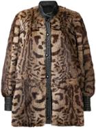 A.n.g.e.l.o. Vintage Cult Leopard Print Fur Coat - Brown