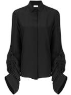 Saint Laurent Oversized Sliding Sleeves Shirt - Black