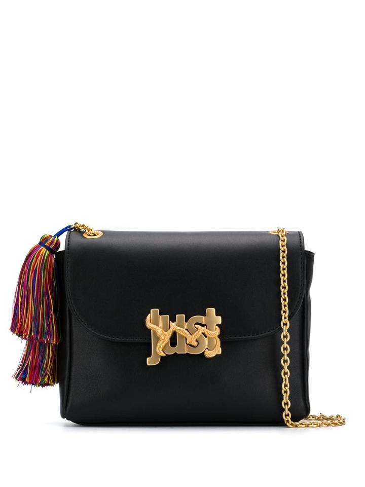 Just Cavalli Logo Tassel Tote Bag - Black