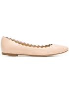 Chloé Frilled Craft Ballerina Shoes - Nude & Neutrals