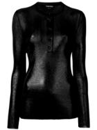 Tom Ford Coated Ribbed Top - Black