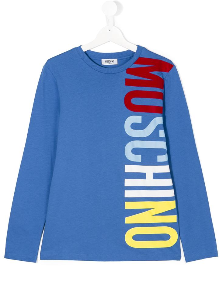 Moschino Kids Teen Logo Print T-shirt - Blue