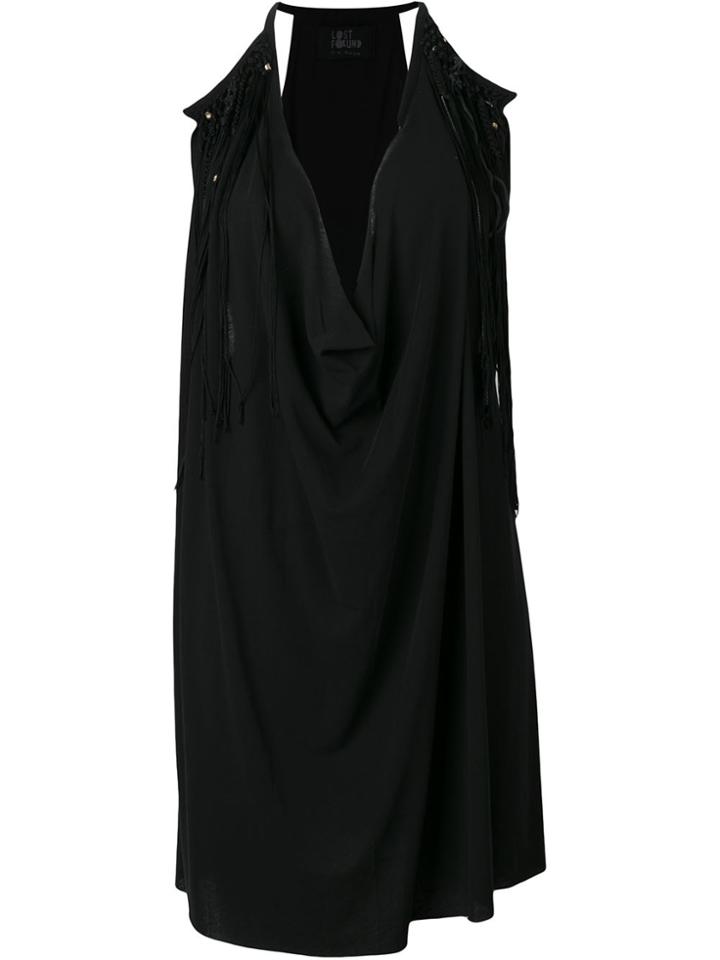 Lost & Found Ria Dunn Fringed Draped Top - Black