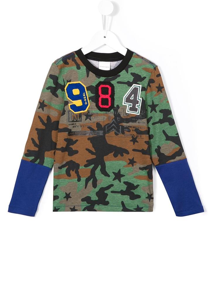 Diesel Kids Camouflage Print T-shirt, Boy's, Size: 8 Yrs