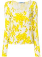Blumarine Printed V-neck Jumper - Nude & Neutrals