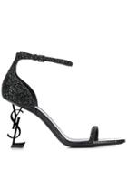 Saint Laurent Opyum 85 Glitter Sandals - Black