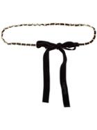 Muveil - Lace-up Belt - Women - Aluminium - One Size, Black, Aluminium