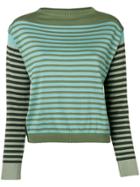 Alberta Ferretti Striped Long-sleeve Sweater - Green