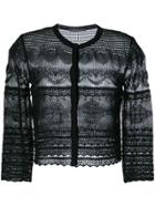 Alberta Ferretti Crochet Knit Cardigan - Black