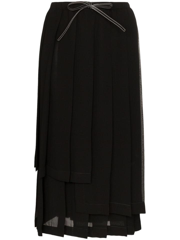 Loewe Pleated Mid-length Skirt - Black