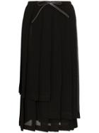 Loewe Pleated Mid-length Skirt - Black