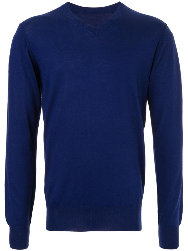 Attachment V-neck Jumper - Blue