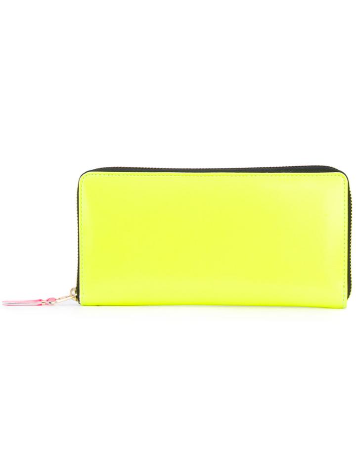 Comme Des Garçons Wallet Neon Zip Around Wallet - Yellow & Orange