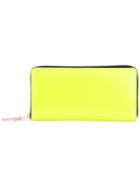 Comme Des Garçons Wallet Neon Zip Around Wallet - Yellow & Orange