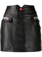 Heron Preston Ctnmb Leather Mini Skirt - Black