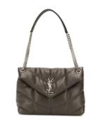 Saint Laurent Puff Loulou Shoulder Bag - Grey