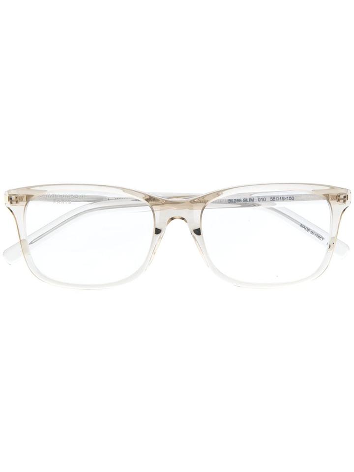 Saint Laurent Eyewear Transparent Sl288 Slim Glasses - Neutrals
