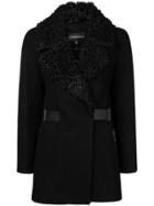 Emporio Armani Furry Collar Jacket - Black