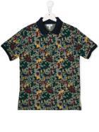 Lacoste Kids Teen Camo Print Polo Shirt - Green
