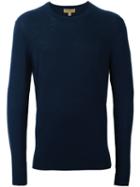 Burberry Elbow Patch Jumper, Men's, Size: Xxl, Blue, Cotton/cashmere