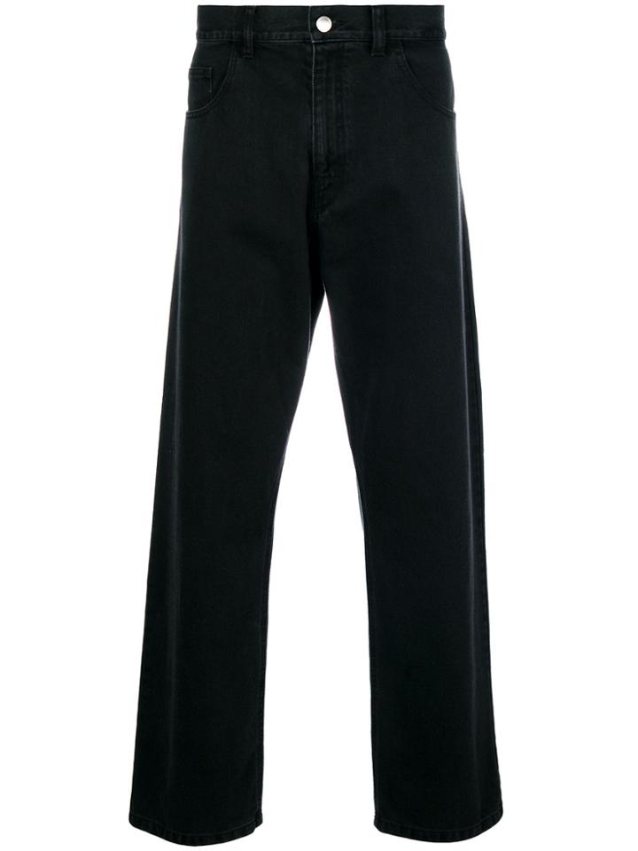 Raf Simons Cropped Straight-leg Trousers - Black