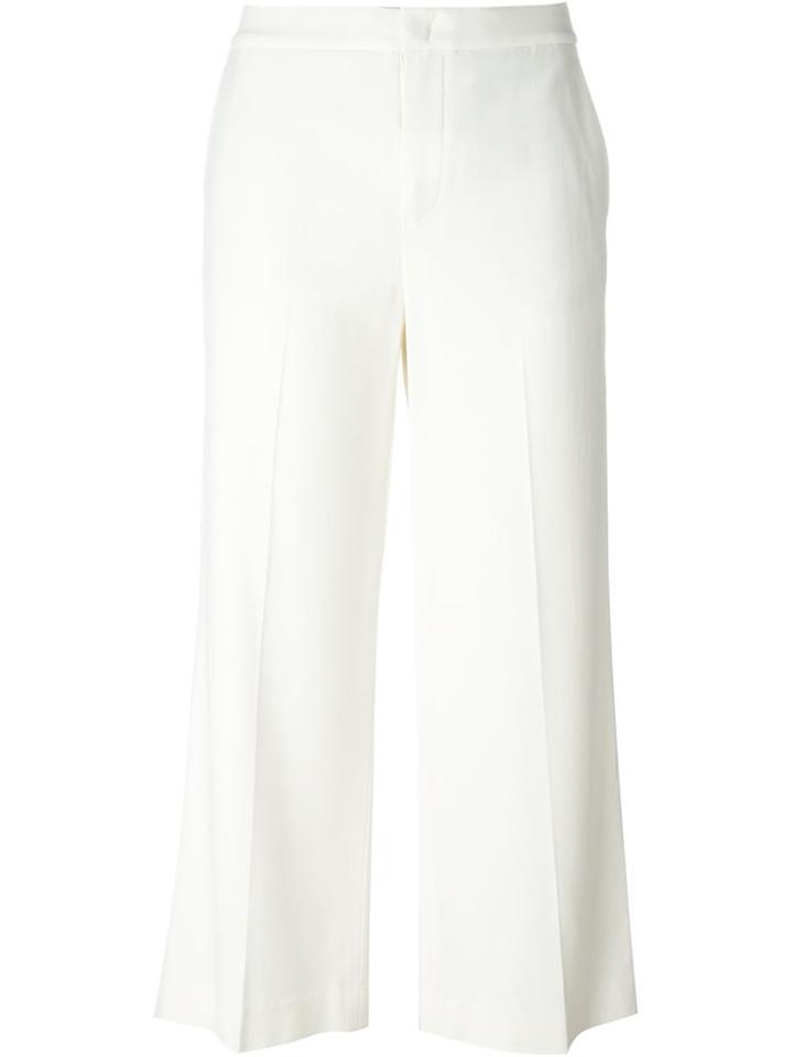 Vince Pleated Wide Leg Cropped Trousers