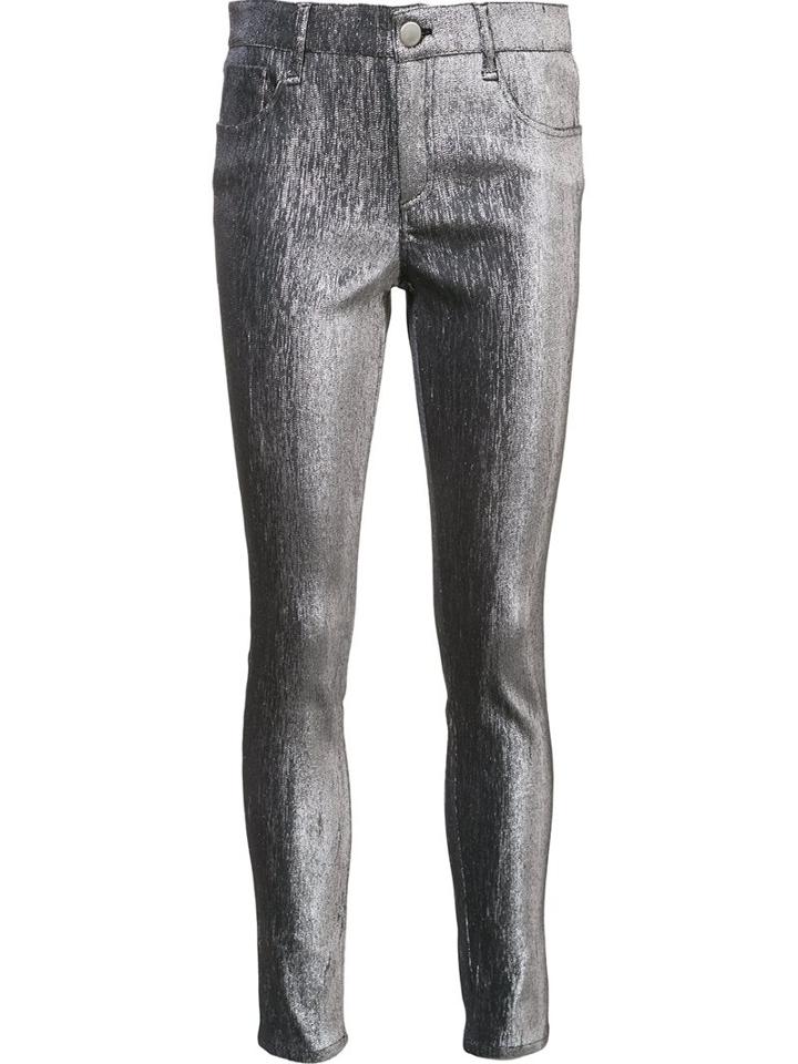 Monse Metallic Skinny Trousers, Women's, Size: 4, Grey, Viscose/polyester/polyamide/spandex/elastane