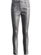Monse Metallic Skinny Trousers, Women's, Size: 4, Grey, Viscose/polyester/polyamide/spandex/elastane