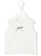 Bow Detail Tank Top - Kids - Cotton - 3-6 Mth, White, Pèqueno Tocon