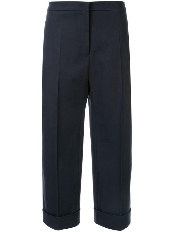 Jil Sander Wide Leg Cropped Trousers - Blue
