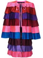 Osman Pleated Layer Coat - Multicolour