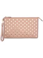 Michael Kors - Daniela Large Clutch - Women - Leather/metal - One Size, Pink/purple, Leather/metal