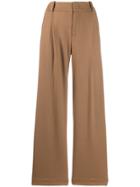 Vince Mid-rise Wide-leg Trousers - Brown