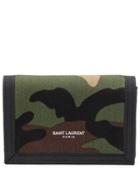 Saint Laurent Camouflage Printed Wallet - Green