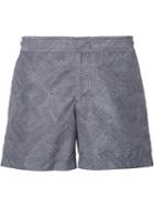 Orlebar Brown Geometric Print Swim Shorts, Men's, Size: 38, Blue, Polyester